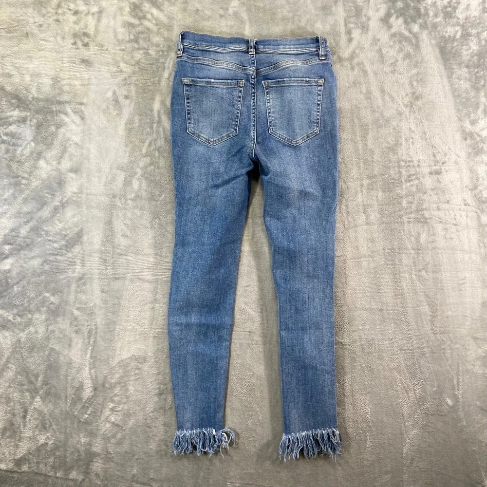 Free People Distressed Skinny Jeans Women's Size 26‎ Blue Denim